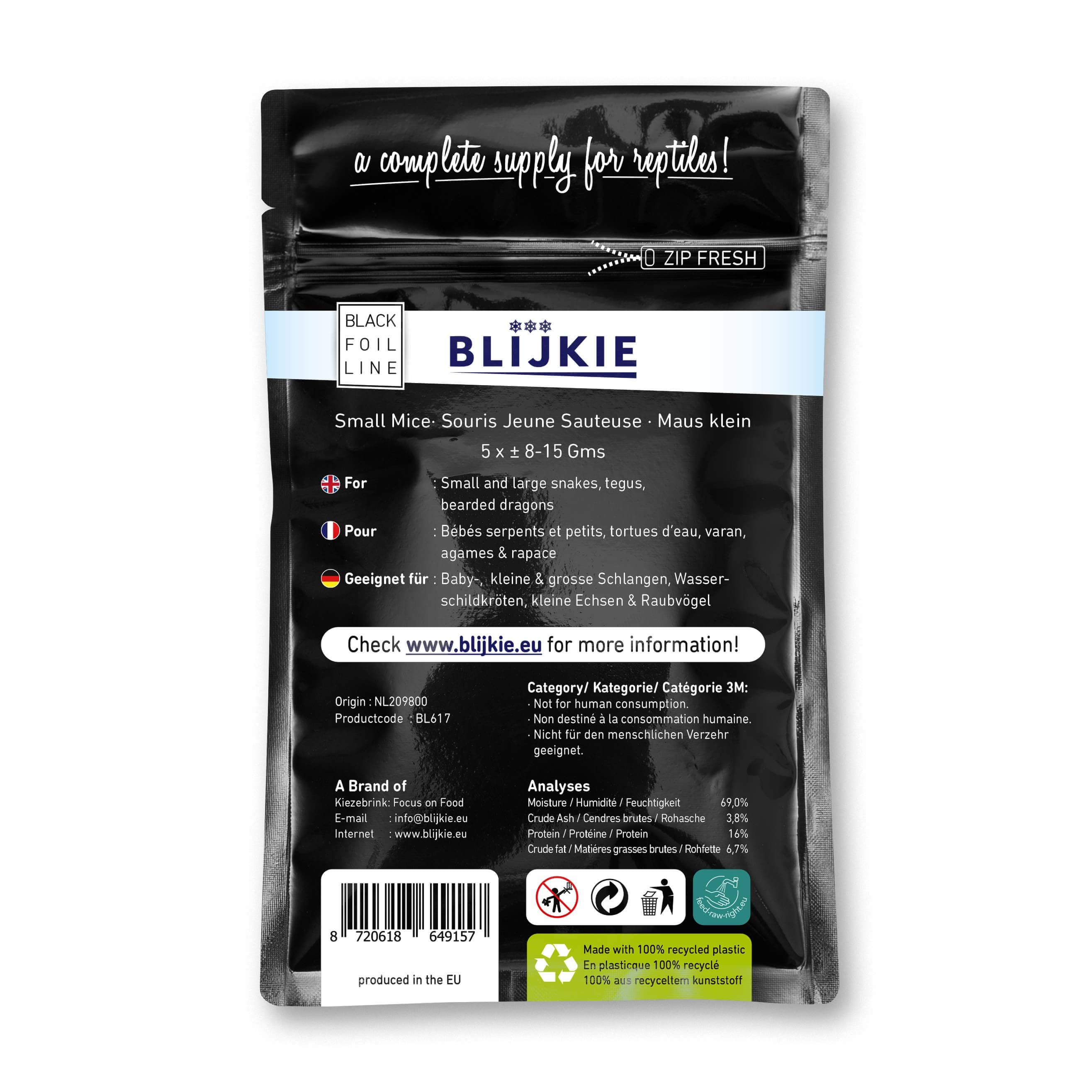 Blijkie BF small mice 8-15g/15*5*5 pc's