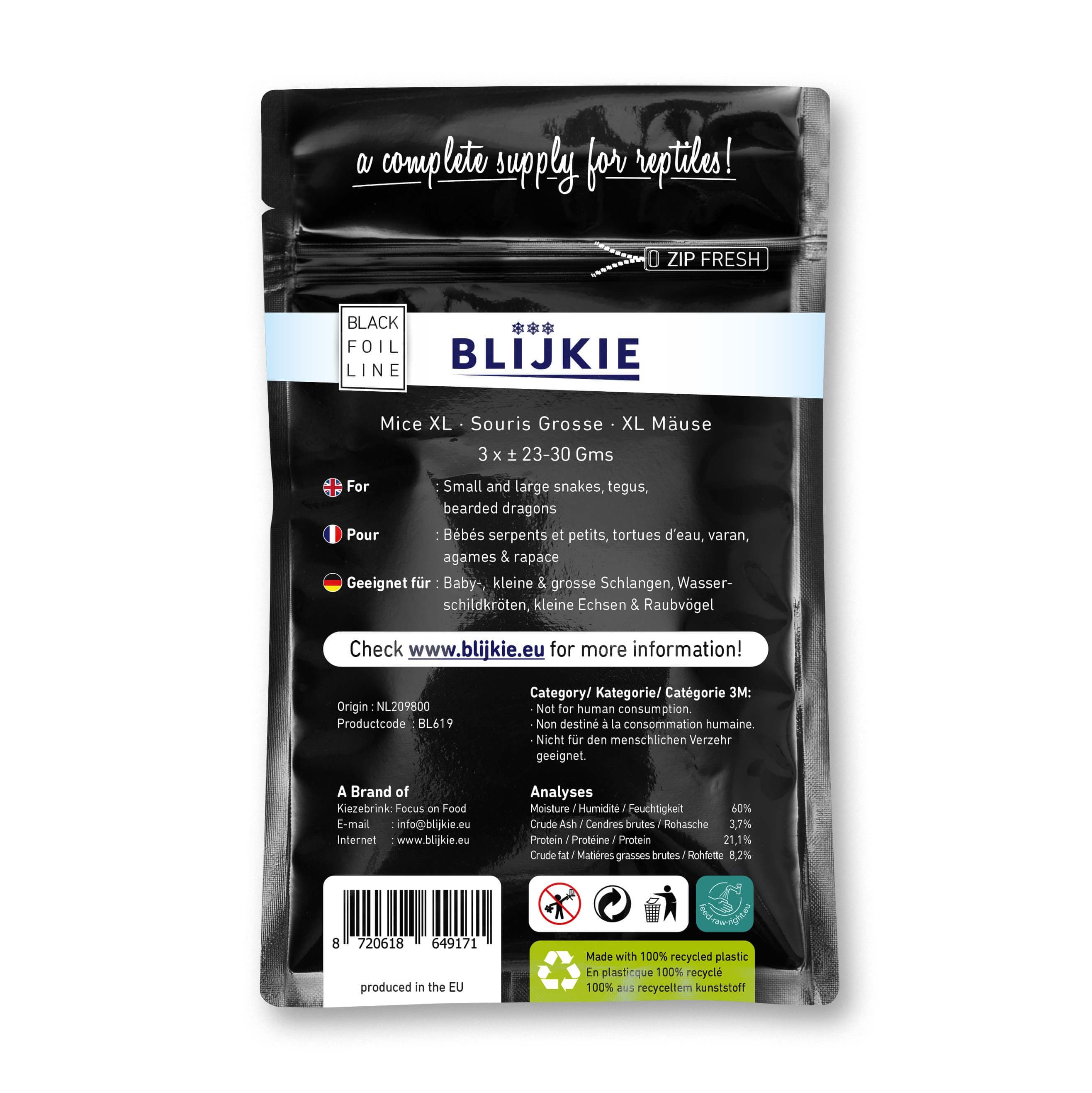 Blijkie BF Muis XL 23-30g/15*5*3 st.